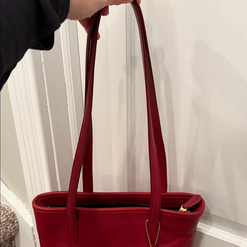 Vintage Coach Classic Lunch Tote Style No 9077 Red - Picture 7 of 12